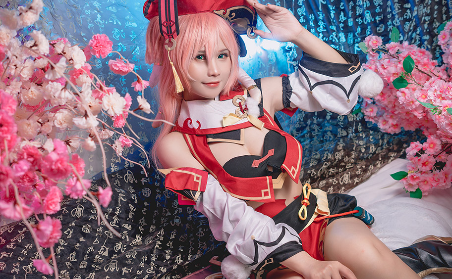 Pyon: Yae Miko Sexy (Genshin Impact) [43P] Sexy Cosplay